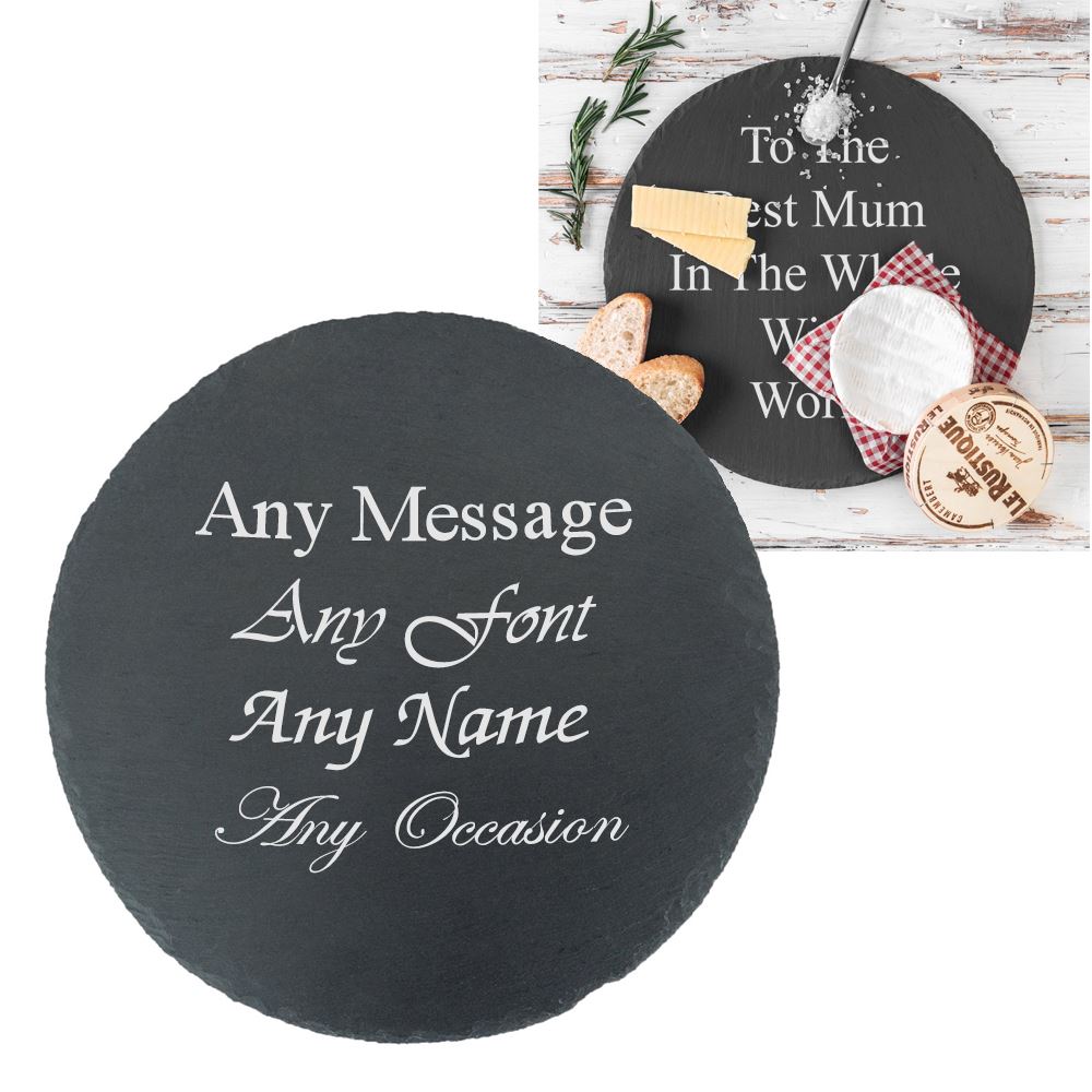 Personalised Engraved Natural Slate Food & Drinks Serving Platter Image 1