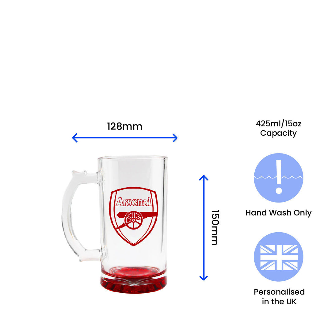 Engraved Official Arsenal 20oz Beer Mug, Gift Boxed Image 6