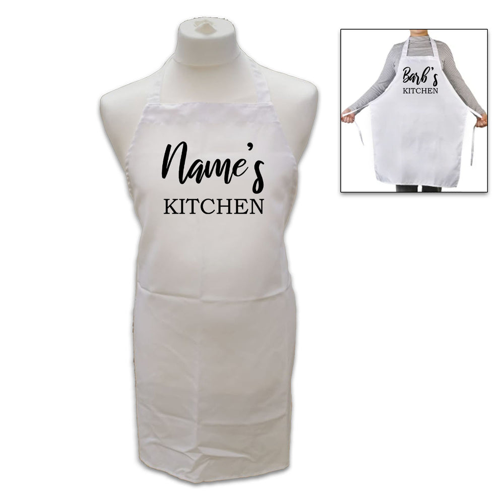 Personalised White Adult Apron - Name's Kitchen Image 2