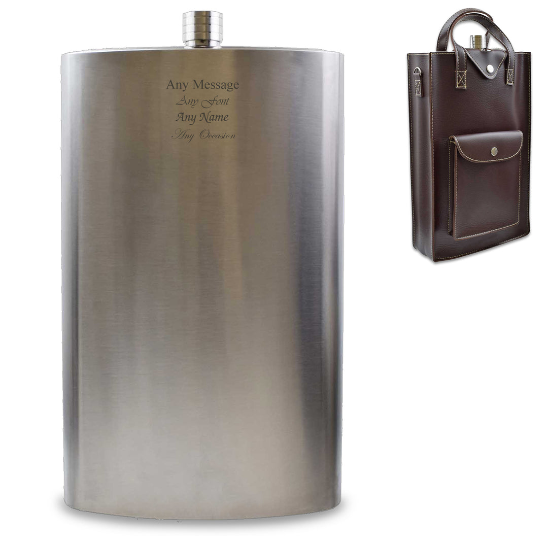 Engraved Novelty Giant 178oz Hip Flask Image 1