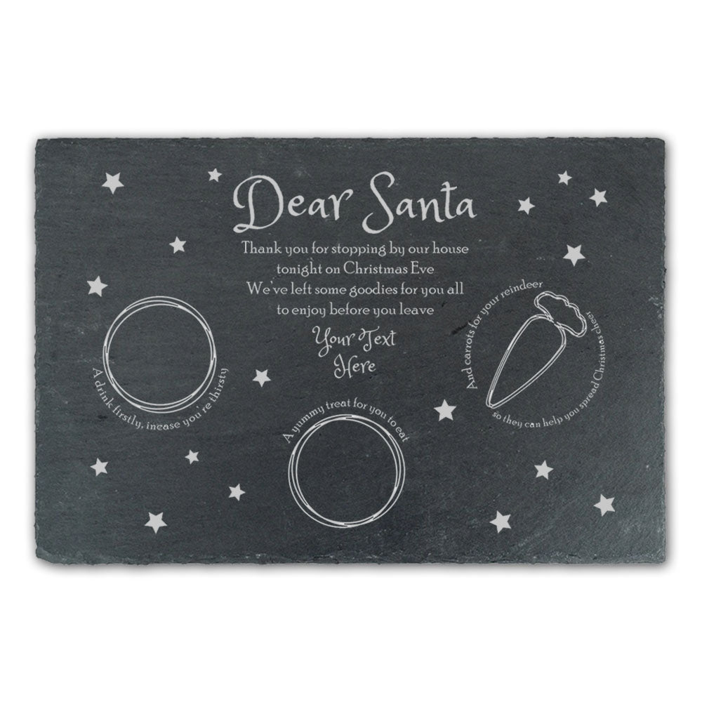 Engraved Slate Santa Board for Christmas Eve Image 1