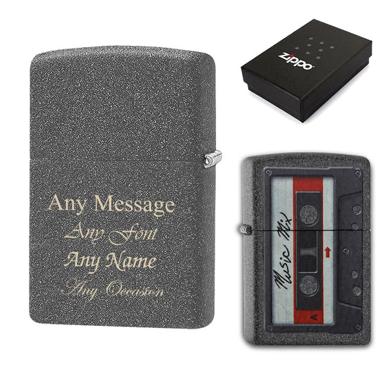 Engraved Cassette Tape Official Zippo Windproof Lighter Image 2