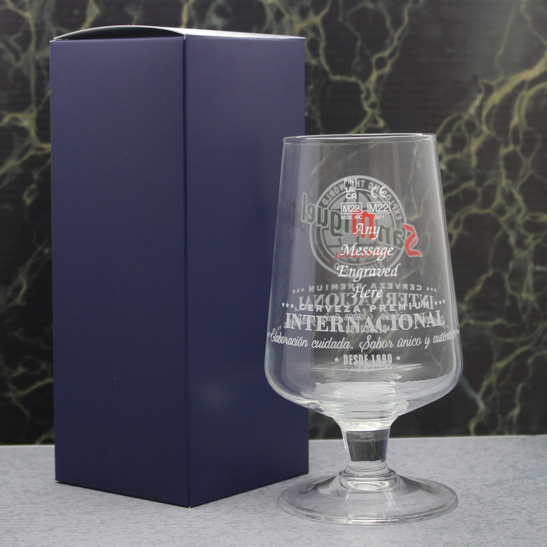 Engraved San Miguel Pint Glass Image 3