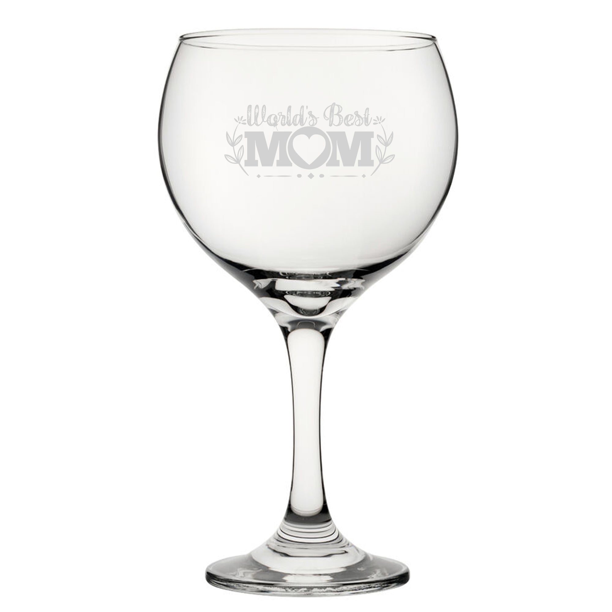 World's Best Mum - Engraved Novelty Gin Balloon Cocktail Glass Image 1