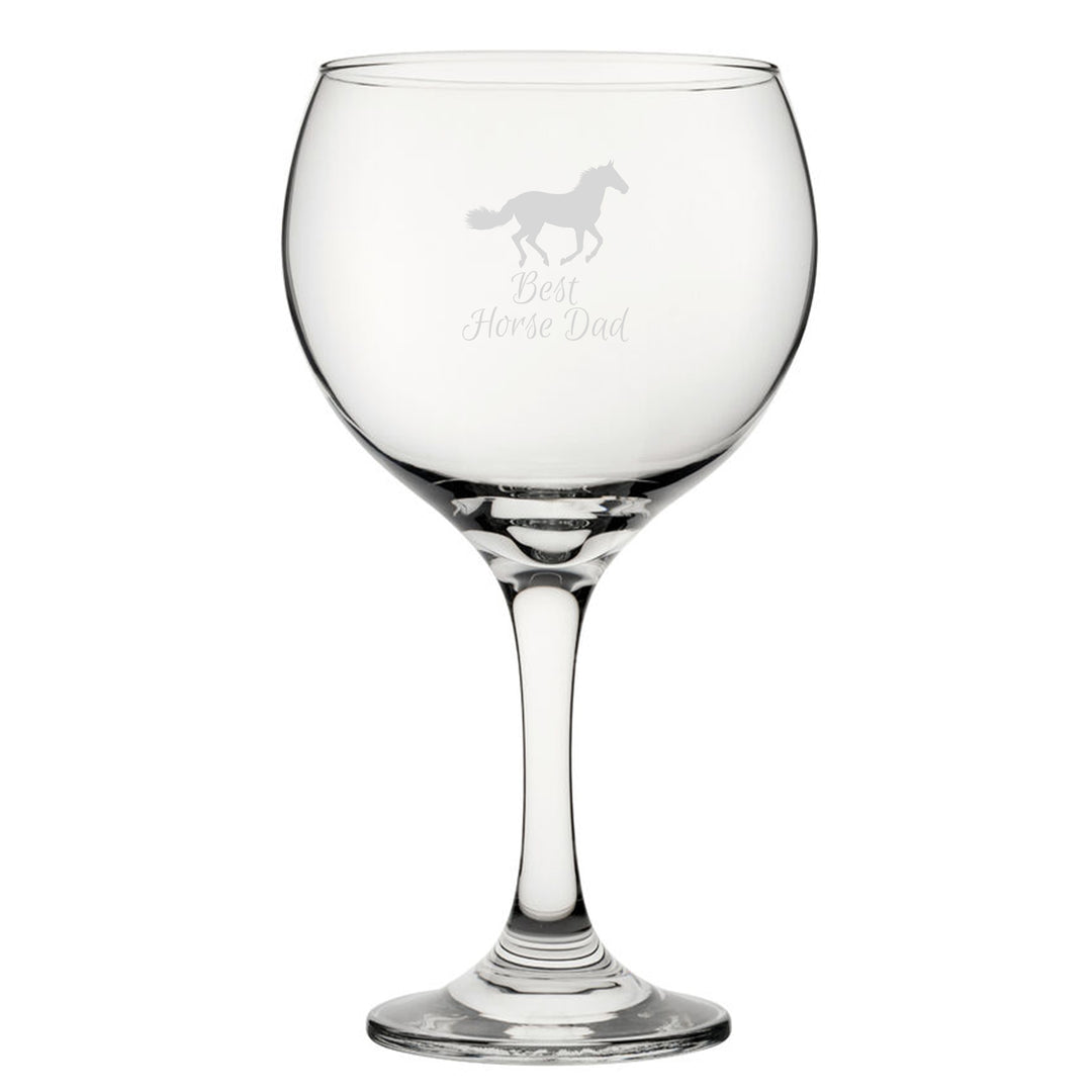 Best Horse Mum - Engraved Novelty Gin Balloon Cocktail Glass Image 1