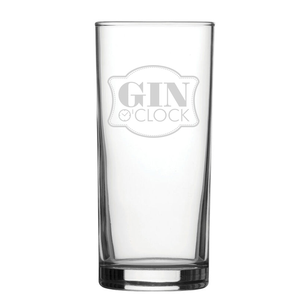 Gin O'Clock - Engraved Novelty Hiball Glass Image 2