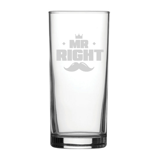 Mr Right - Engraved Novelty Hiball Glass Image 2