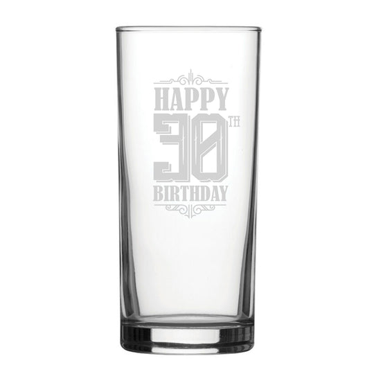 Happy 30th Birthday - Engraved Novelty Hiball Glass Image 2