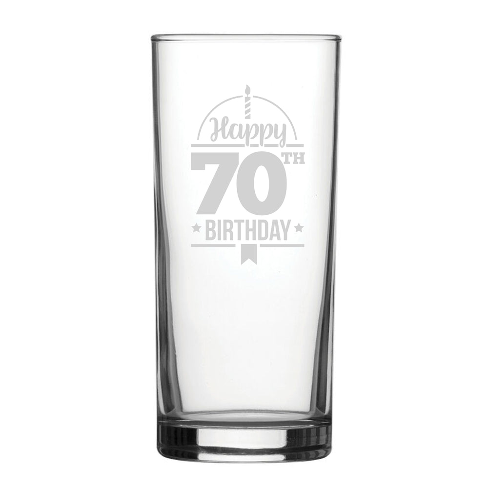 Happy 70th Birthday - Engraved Novelty Hiball Glass Image 2