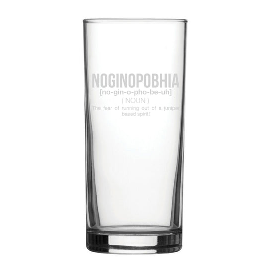 Noginophobia - Engraved Novelty Hiball Glass Image 1