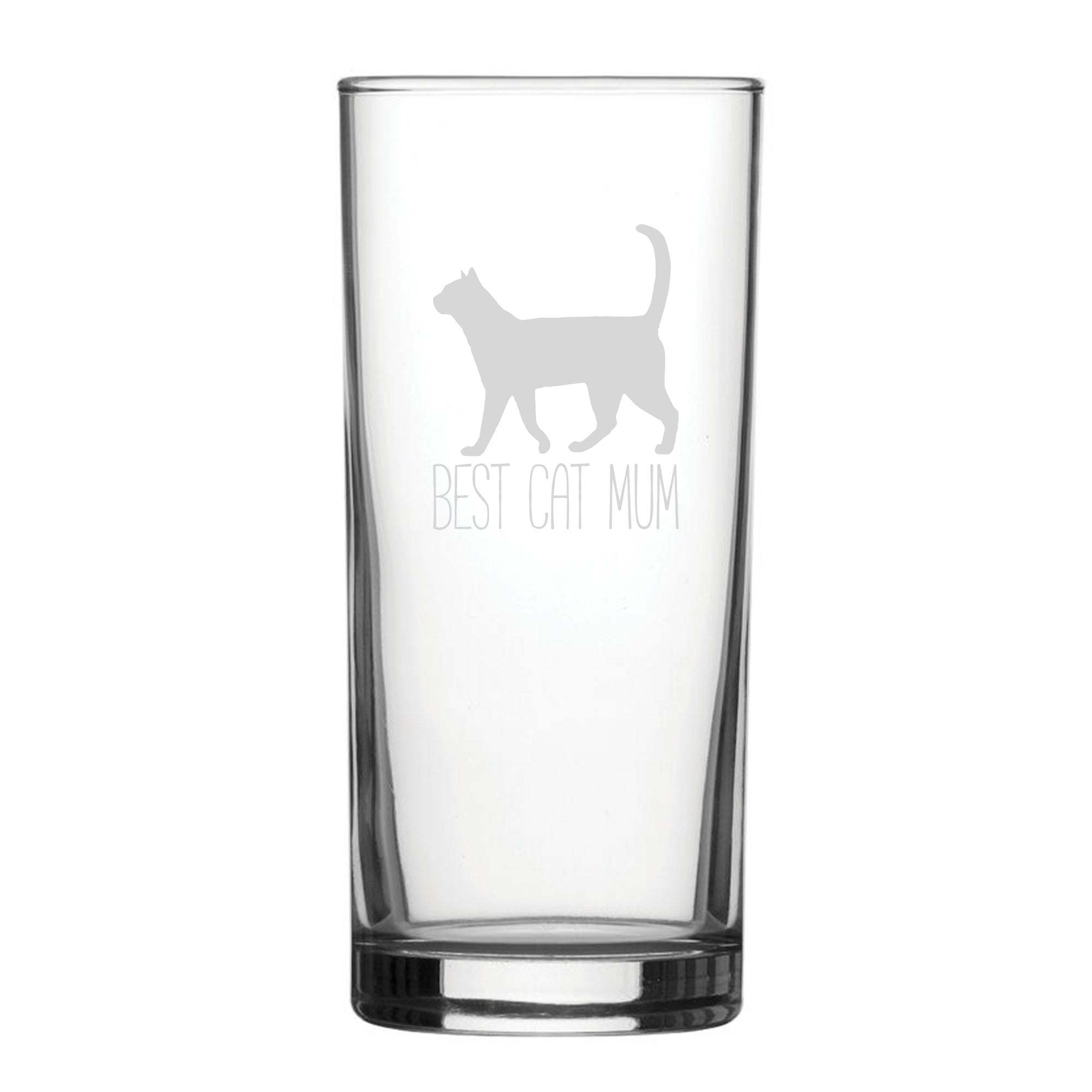 Best Cat Mum - Engraved Novelty Hiball Glass Image 1