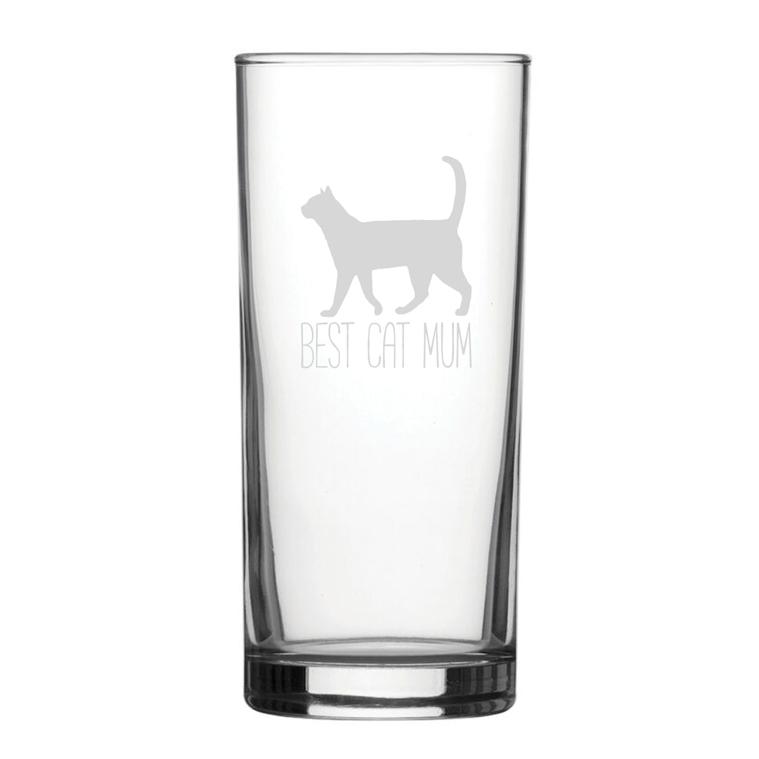 Best Cat Mum - Engraved Novelty Hiball Glass Image 2