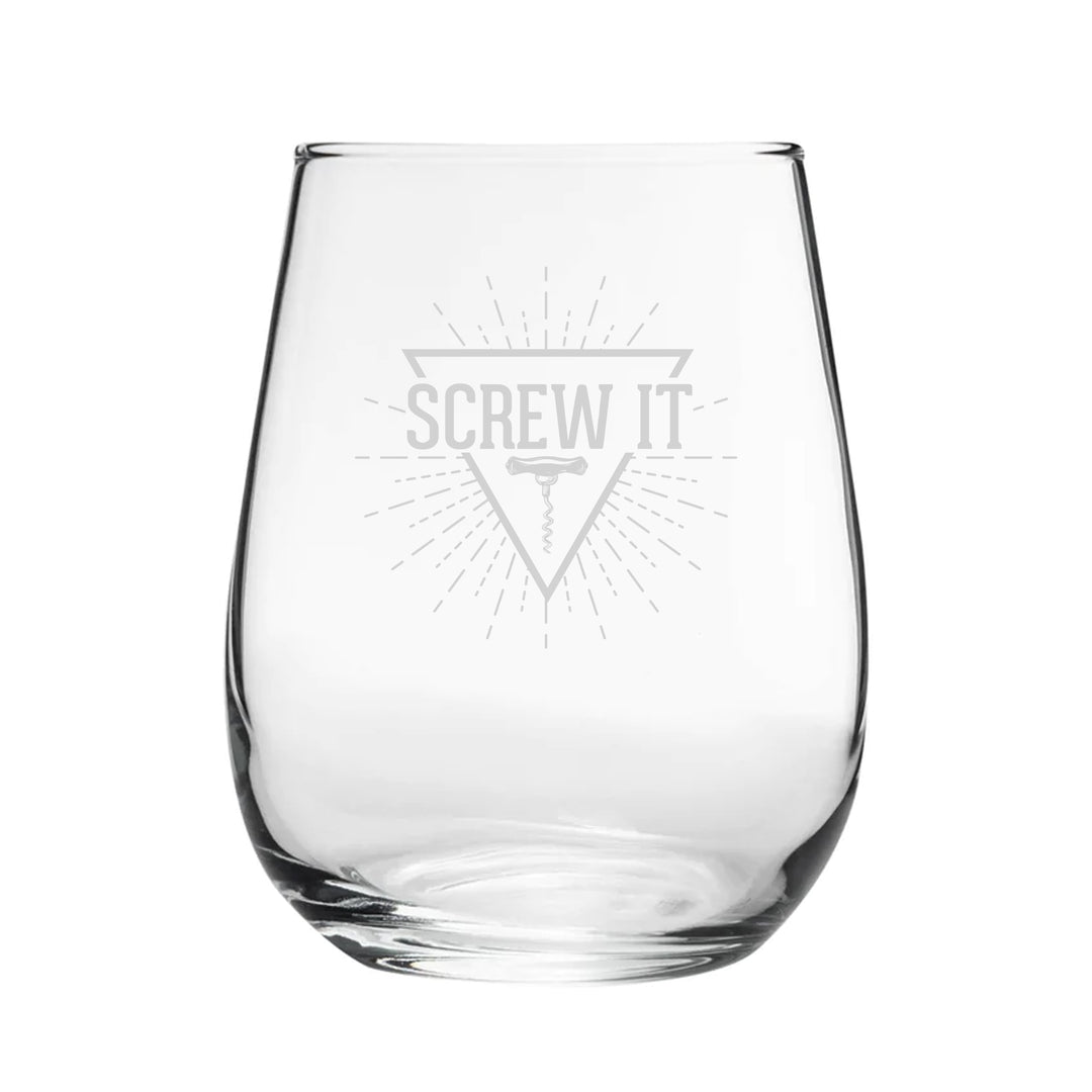 Screw It - Engraved Novelty Stemless Wine Tumbler Image 1