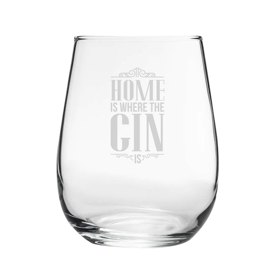 Home Is Where The Gin Is - Engraved Novelty Stemless Gin Tumbler Image 2