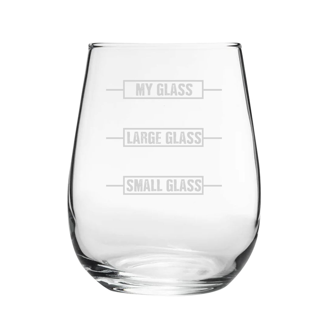 Small Glass, Large Glass, My Glass Novelty Stemless Wine Tumbler Image 1