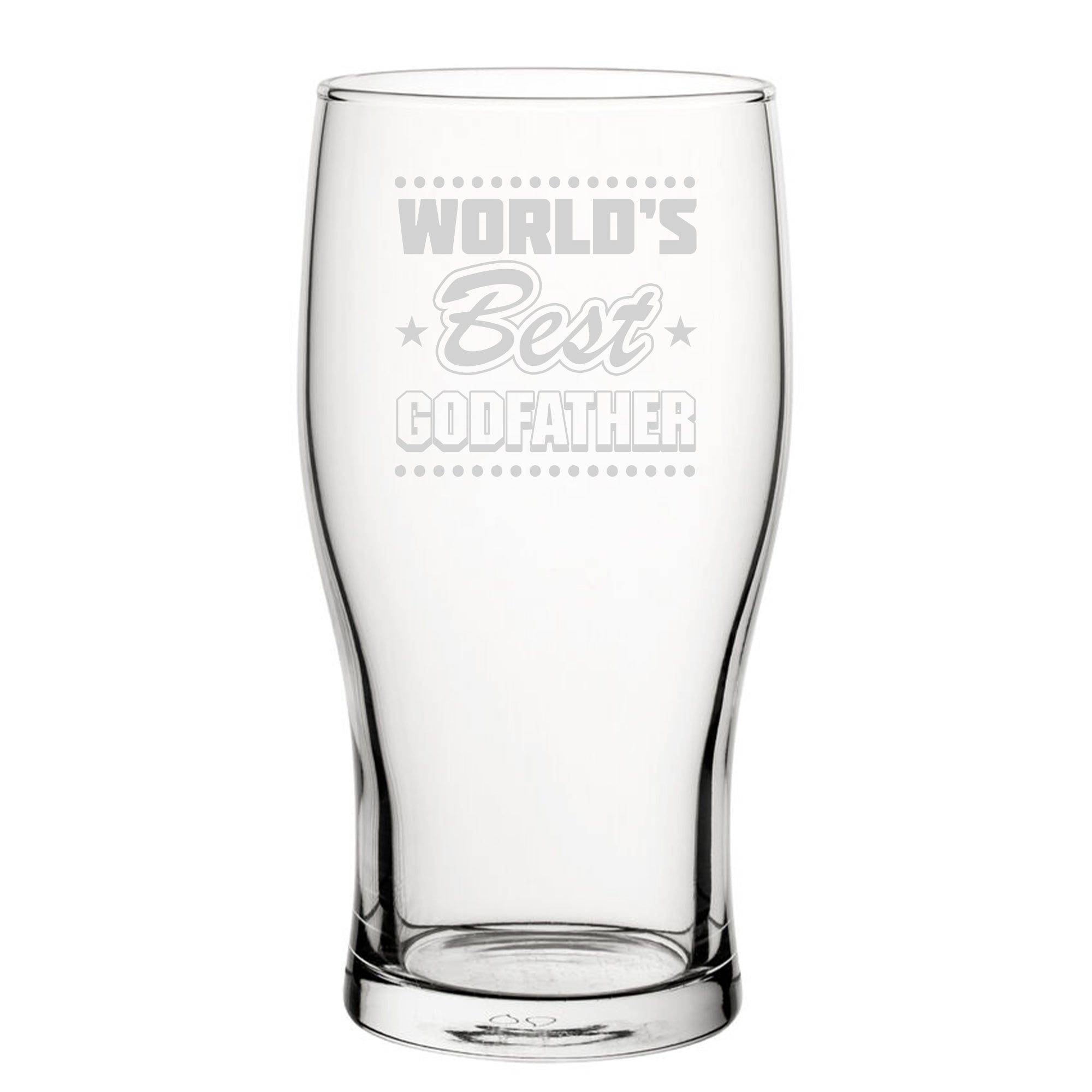 World's Best Godfather - Engraved Novelty Tulip Pint Glass Image 1