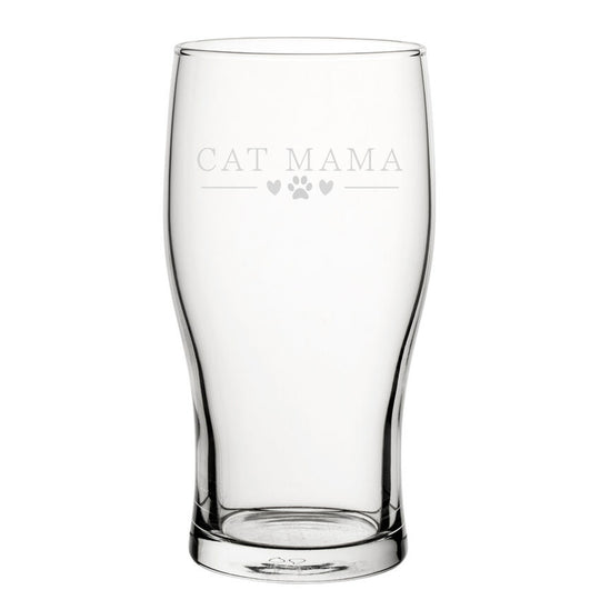 Cat Mama - Engraved Novelty Tulip Pint Glass Image 2