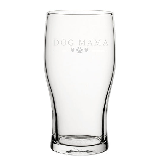 Dog Mama - Engraved Novelty Tulip Pint Glass Image 2