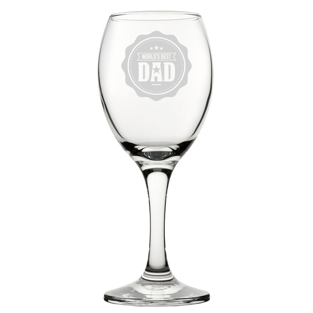 World's Best Dad - Engraved Novelty Wine Glass Image 2