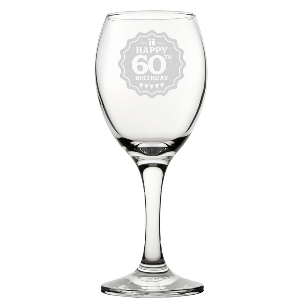 Happy 60th Birthday - Engraved Novelty Wine Glass Image 2