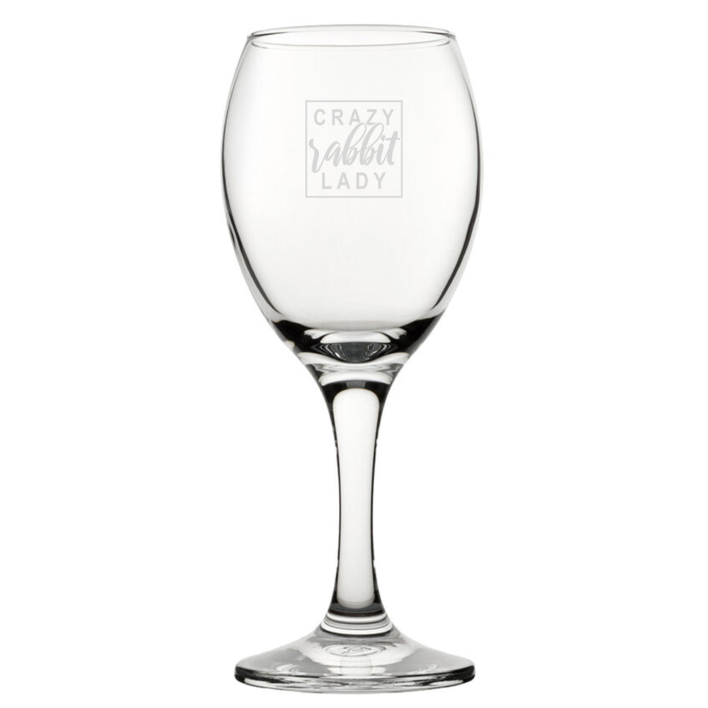 Crazy Rabbit Lady - Engraved Novelty Wine Glass Image 2