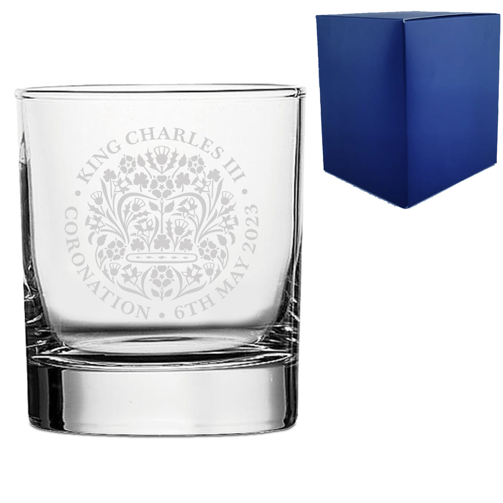 Engraved Commemorative Coronation of the King Whisky Tumbler Image 2