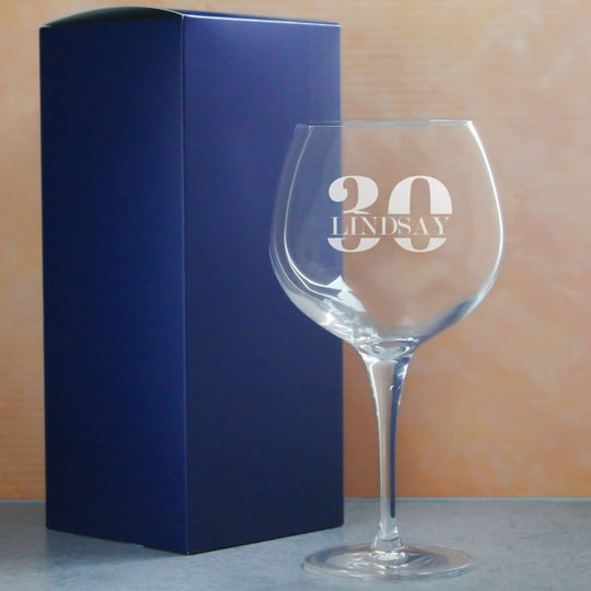 Engraved Primeur Gin Balloon Cocktail Glass with Name in 30 Design Image 3