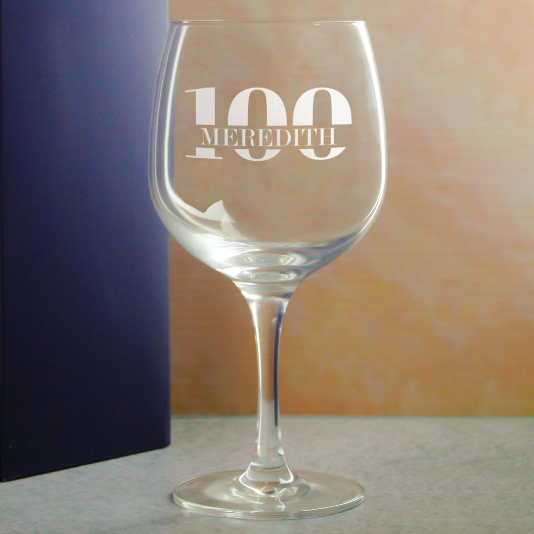 Engraved Spanish Gin Copa Balloon Cocktail Glass with Name in 100 Design Image 4