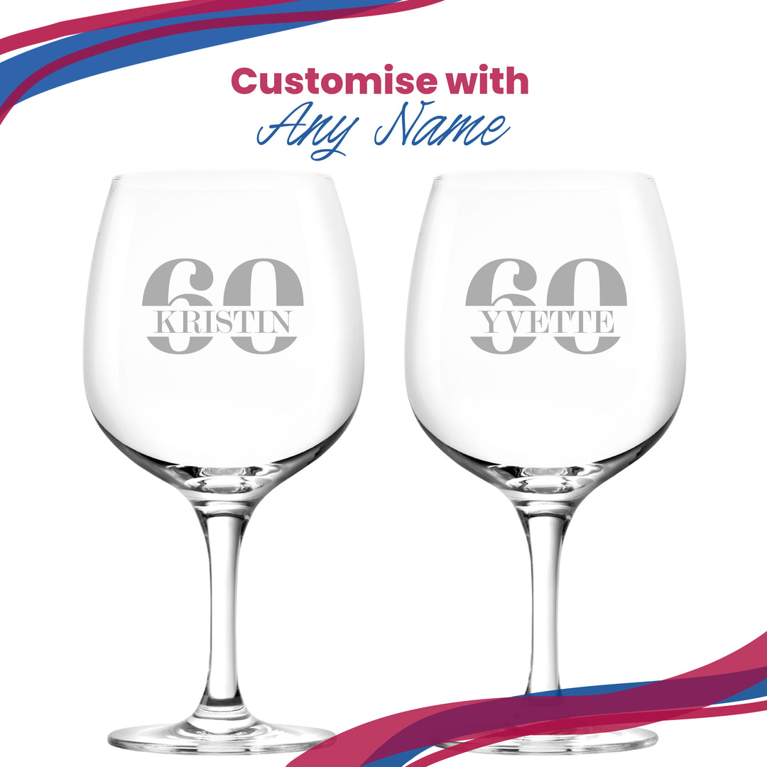 Engraved Spanish Gin Copa Balloon Cocktail Glass with Name in 60 Design Image 5