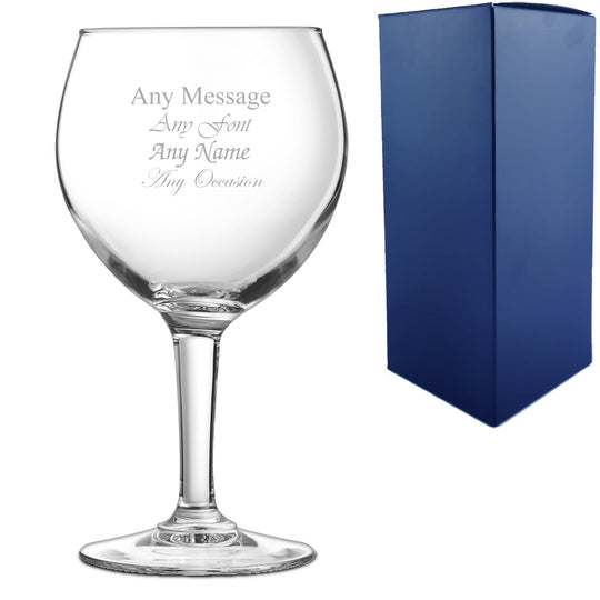 Engraved Party Gin Balloon Cocktail Glass, Personalise with Any Name or Message Image 2