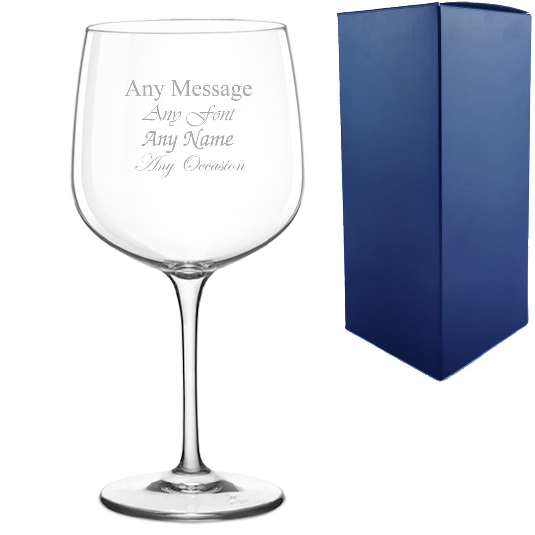 Engraved Premium Gin Balloon Cocktail Glass, Personalise with Any Name or Message Image 2