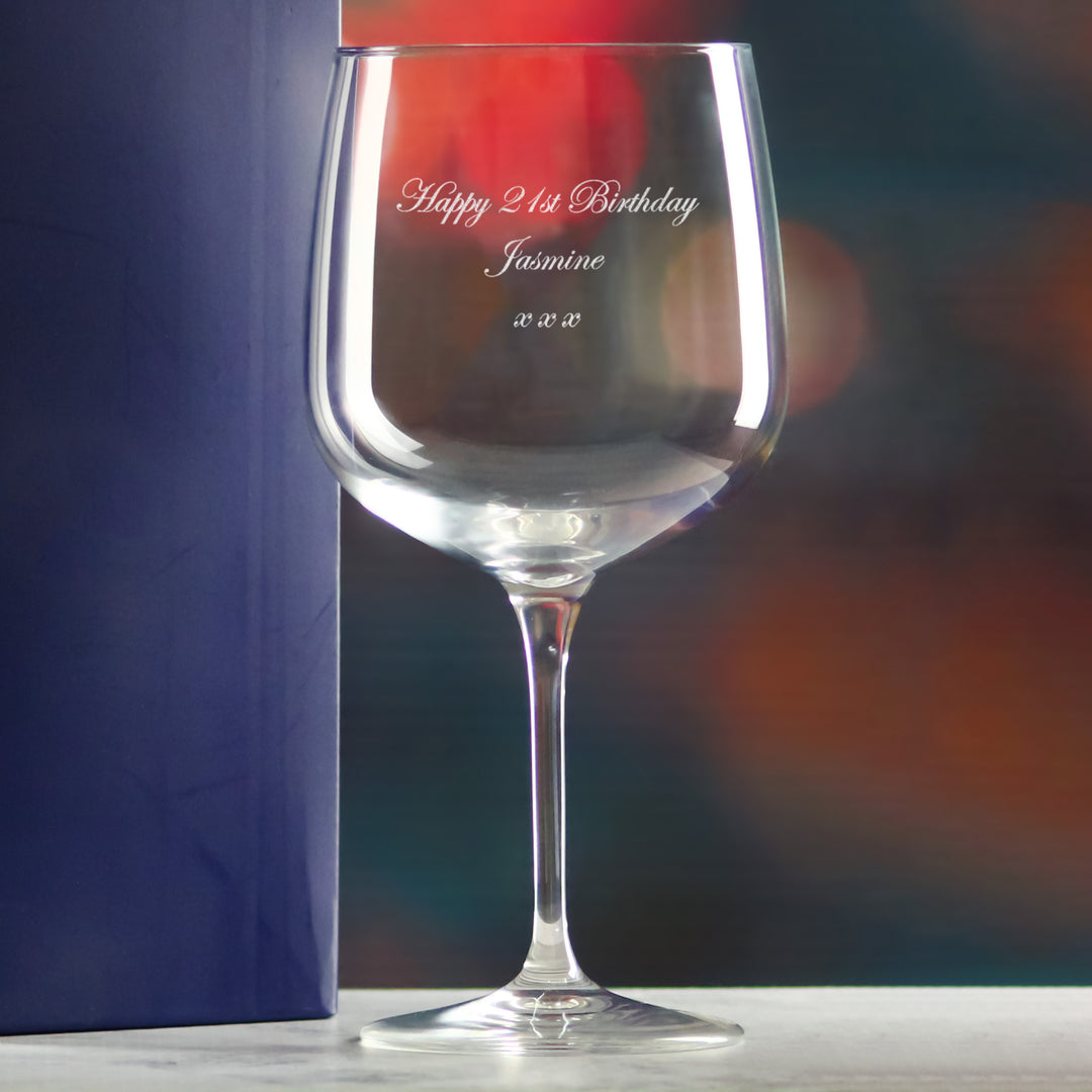 Engraved Premium Gin Balloon Cocktail Glass, Personalise with Any Name or Message Image 4