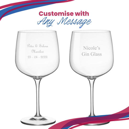 Engraved Premium Gin Balloon Cocktail Glass, Personalise with Any Name or Message Image 5