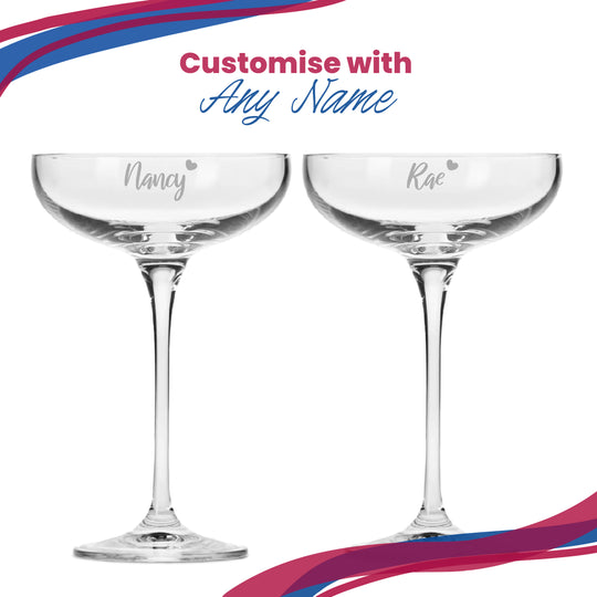 Engraved Infinity Cocktail Saucer with Name with Heart Design, Personalise with Any Name Image 5