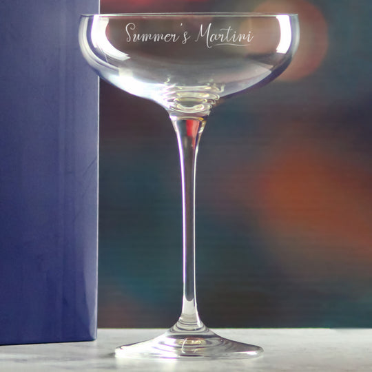 Engraved Infinity Cocktail Saucer with Name's Martini Design, Personalise with Any Name Image 4