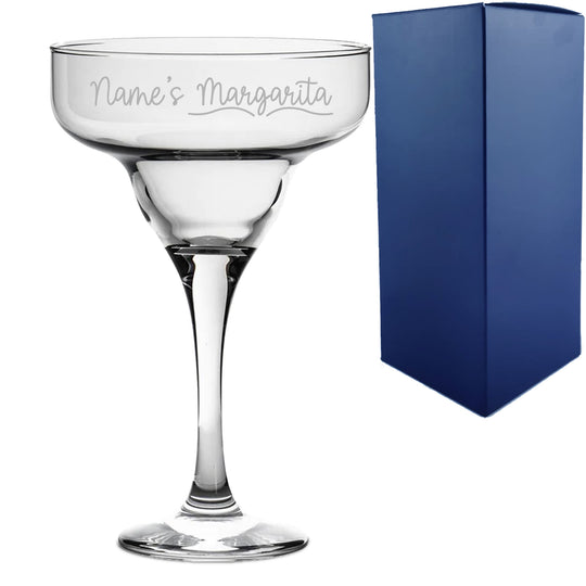 Engraved 295ml Margarita Cocktail Glass with Name's Margarita Design, Personalise with Any Name Image 2