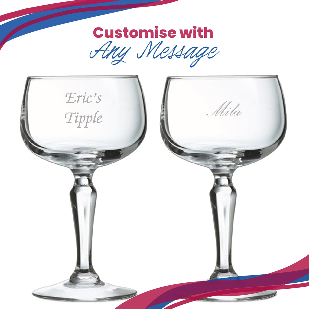 Engraved Monti Sherbet Cocktail Champagne Coupe, Personalise with Any Name or Message Image 5