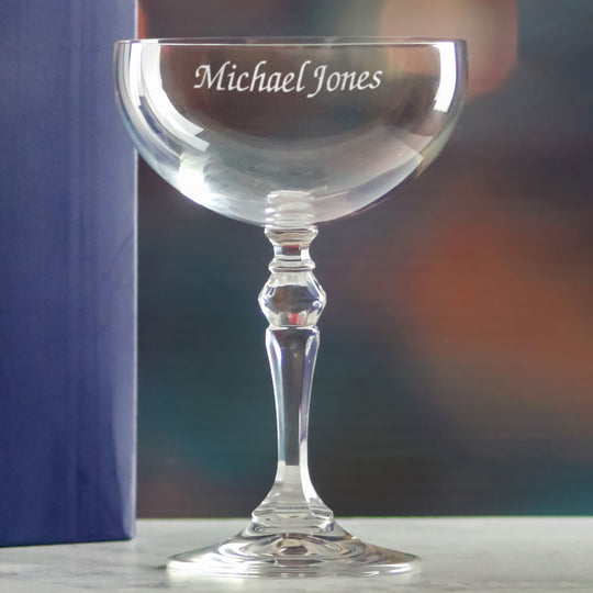 Engraved Charleston Cocktail Champagne Coupe, Personalise with Any Name or Message Image 4