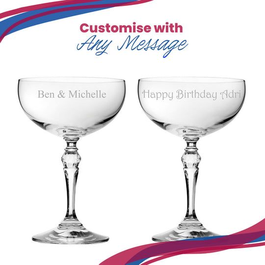 Engraved Charleston Cocktail Champagne Coupe, Personalise with Any Name or Message Image 5