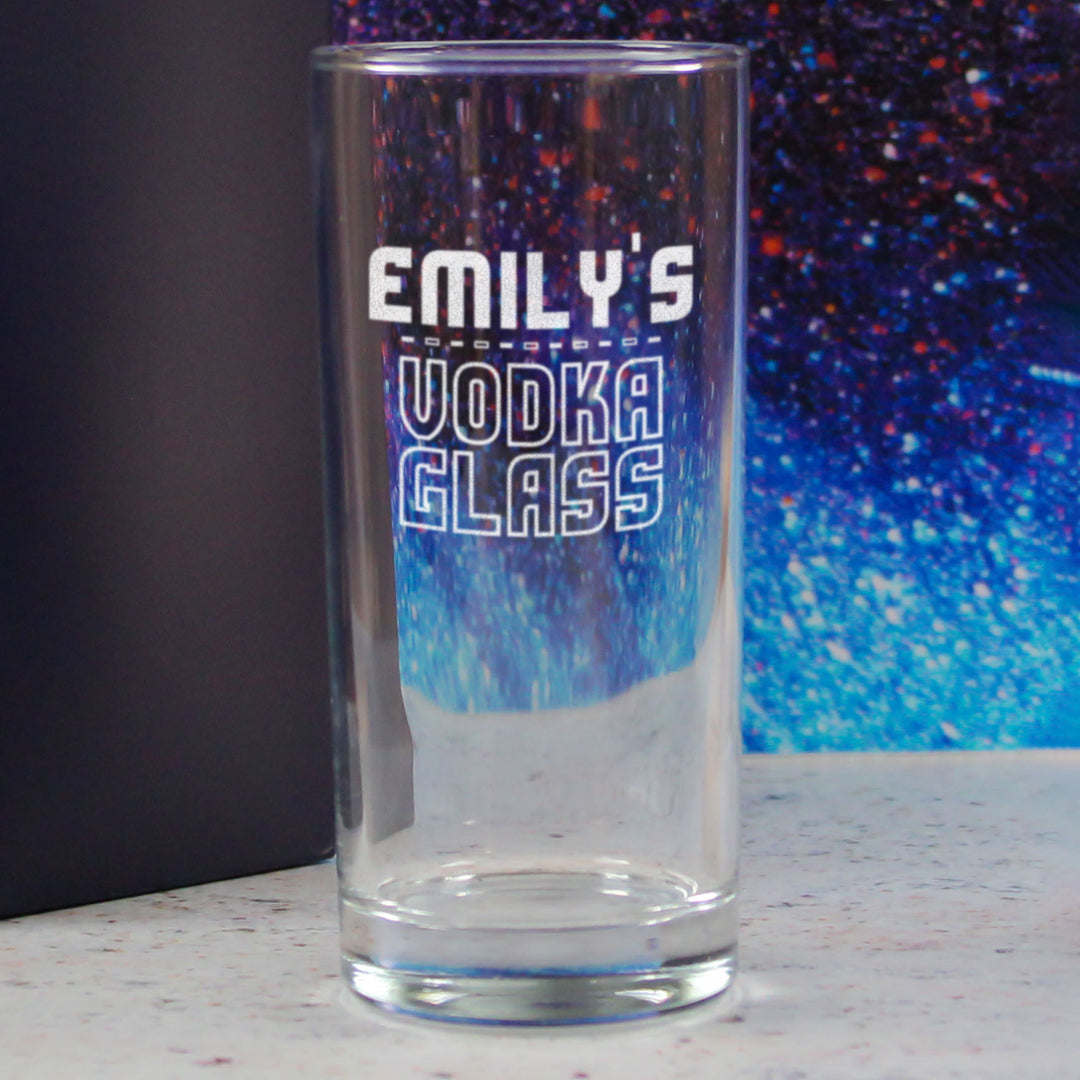 Personalised Engraved Vodka Hiball Glass with 'Name's Vodka Glass' Design Image 4