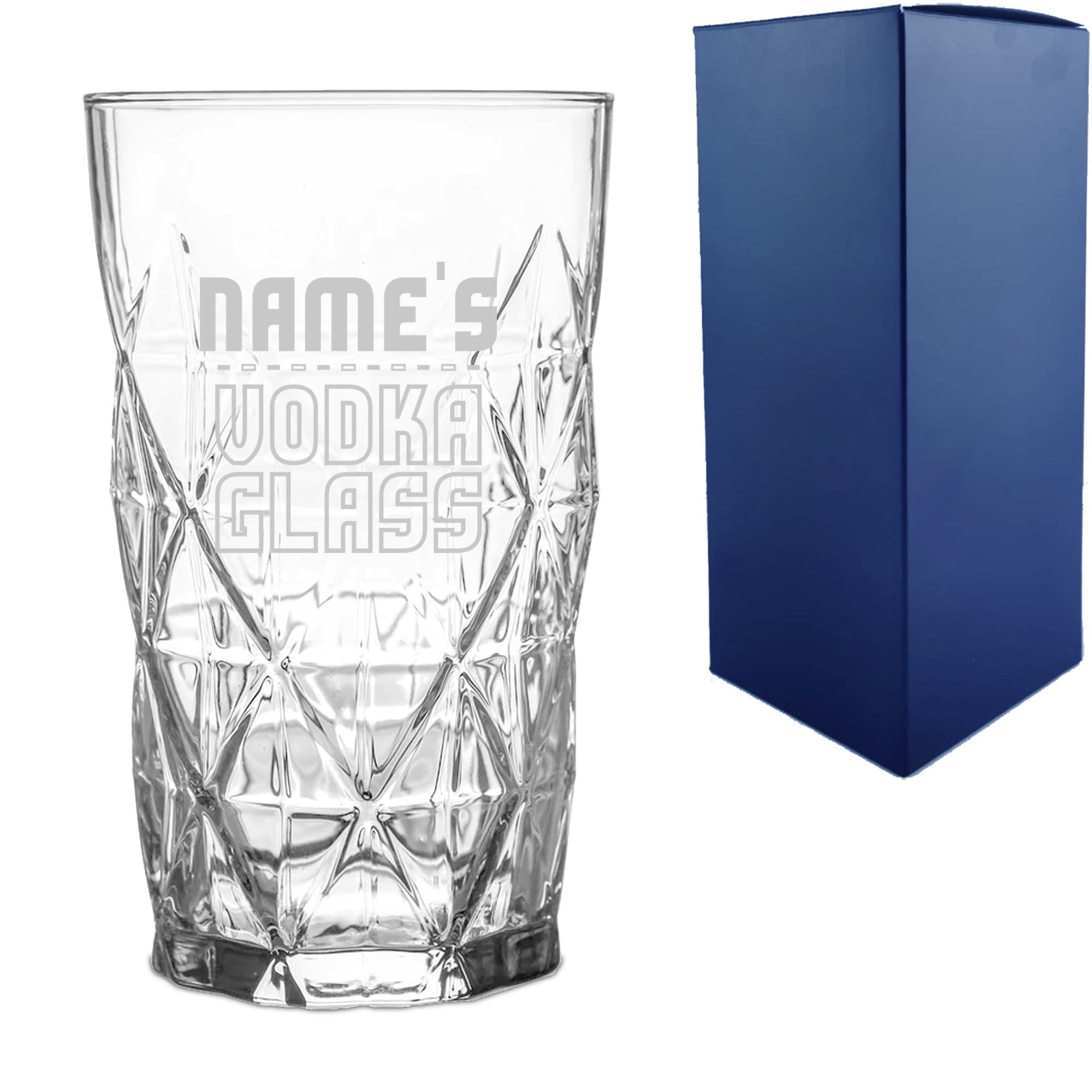 Personalised Engraved Vodka Keops Hiball with 'Name's Vodka Glass' Design Image 1