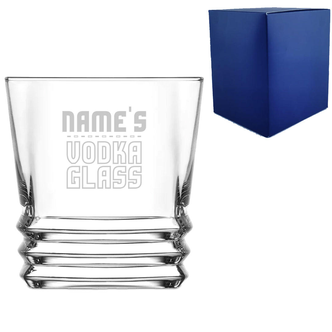 Personalised Engraved Vodka Elegan Tumbler with 'Name's Vodka Glass' Design Image 1