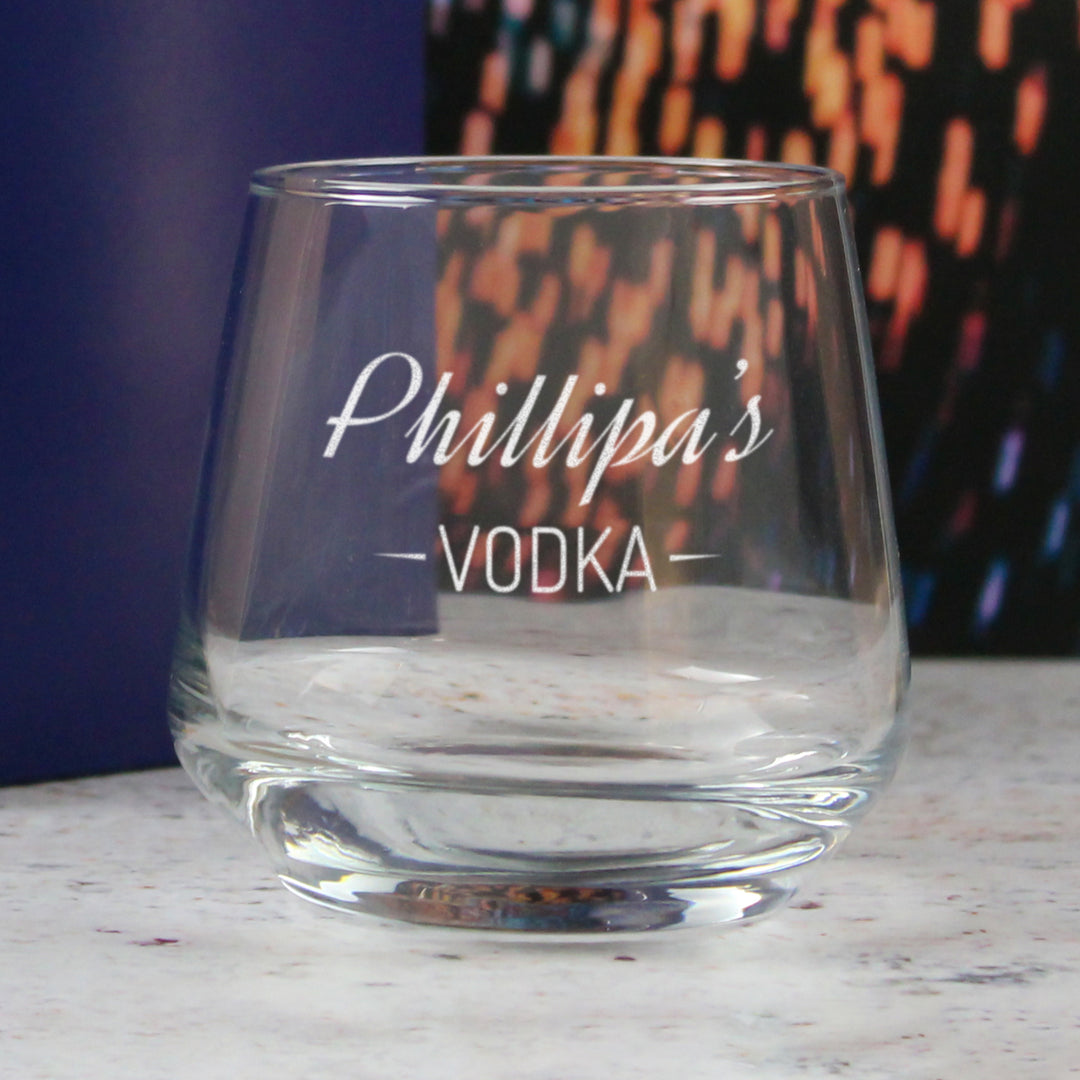 Personalised Engraved Novelty Vodka Tallo Tumbler with 'Name's Vodka' Design Image 4