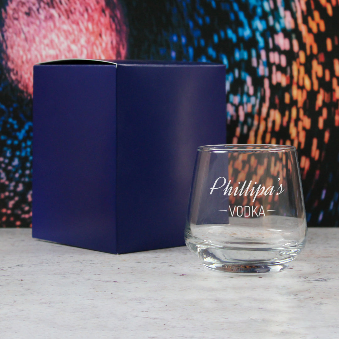 Personalised Engraved Novelty Vodka Tallo Tumbler with 'Name's Vodka' Design Image 3