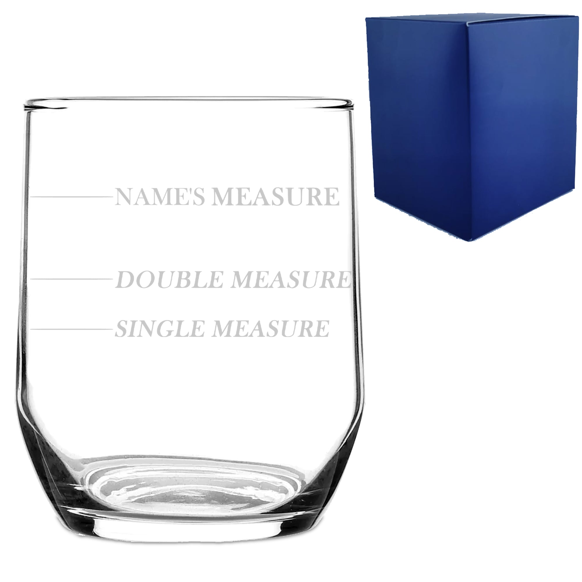 Personalised Engraved Sude Whisky Glass with 'Name's Measure' Design, Customise with Any Name Image 1