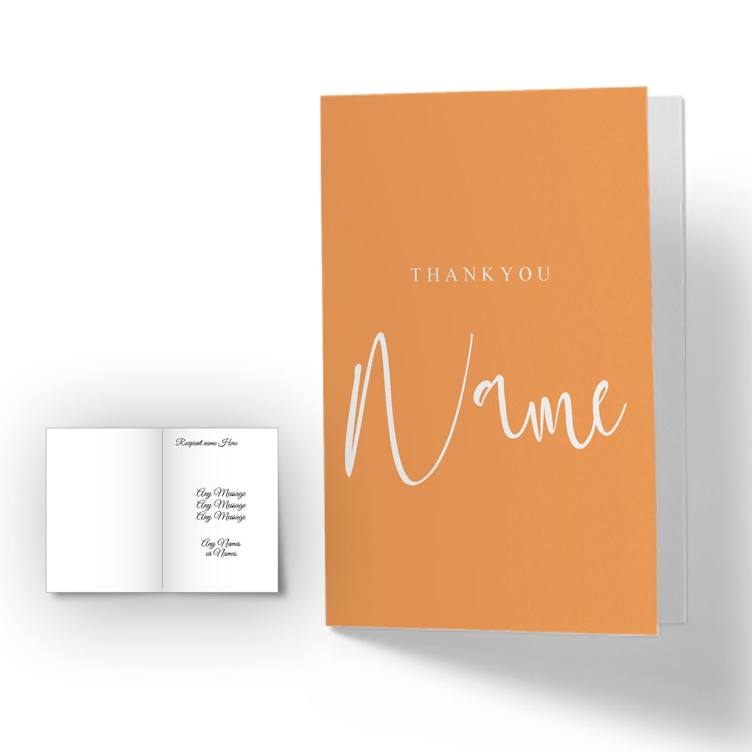 Personalised Thankyou -plus any name- Card - Orange Image 2