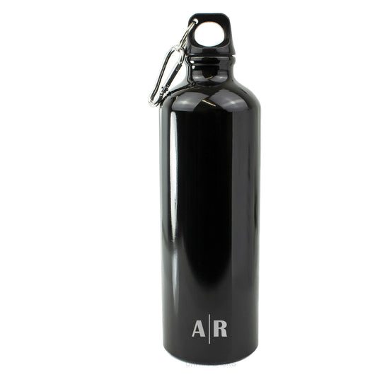 Engraved Black Sports Bottle with Initials Image 2