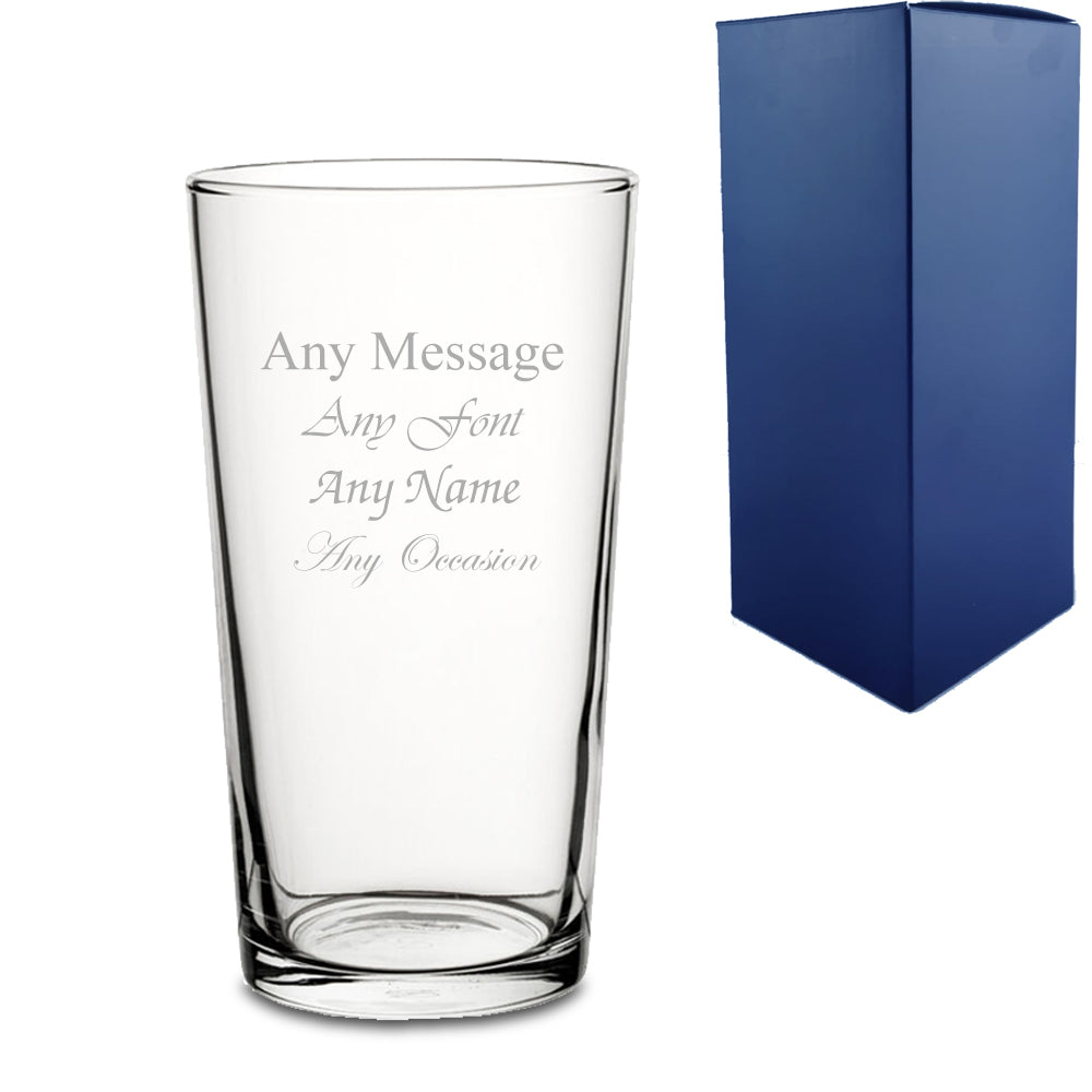 Engraved Conical Pint Glass with Gift Box Image 1