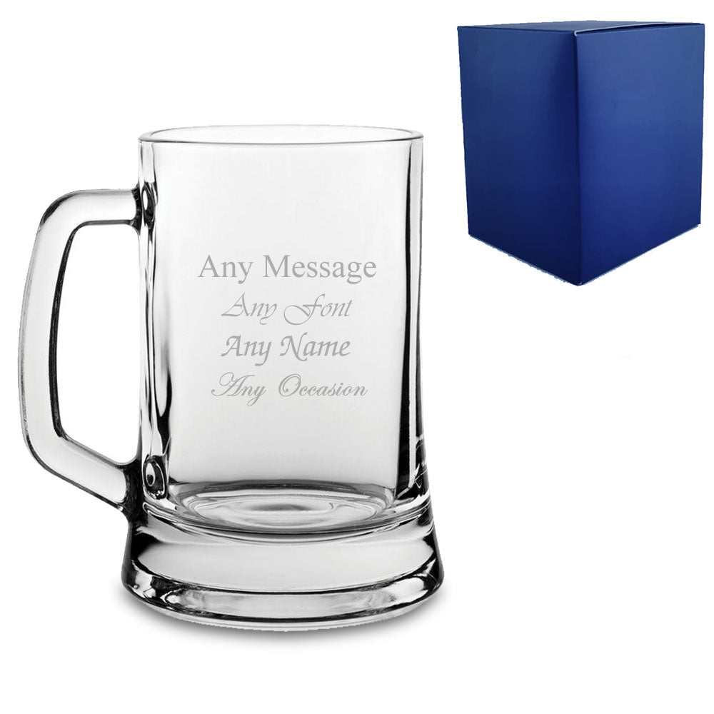 Engraved 16oz Tankard Beer Glass Image 1