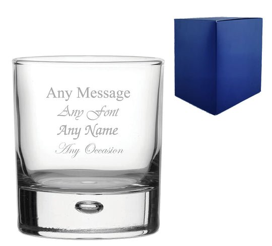 Engraved 330ml Bubble Base Whisky Tumbler With Gift Box Image 1